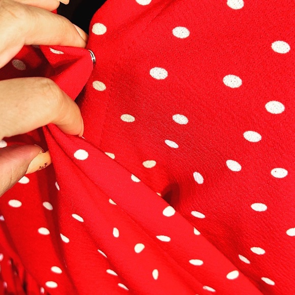 Clark +Greg red polka dot dress szL - Picture 5 of 7
